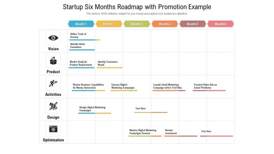Startup Six Months Roadmap With Promotion Example Ideas Startup Six Months Roadmap With Promotion Example Ideas