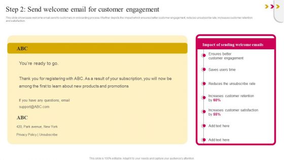 Step 2 Send Welcome Email For Customer Engagement Topics PDF