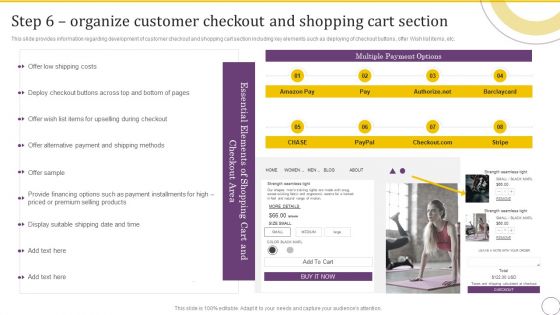 Step 6 Organize Customer Checkout And Shopping Cart Section Brochure PDF