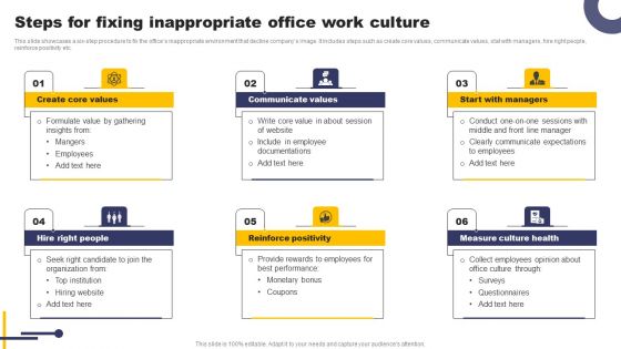 Steps For Fixing Inappropriate Office Work Culture Rules PDF