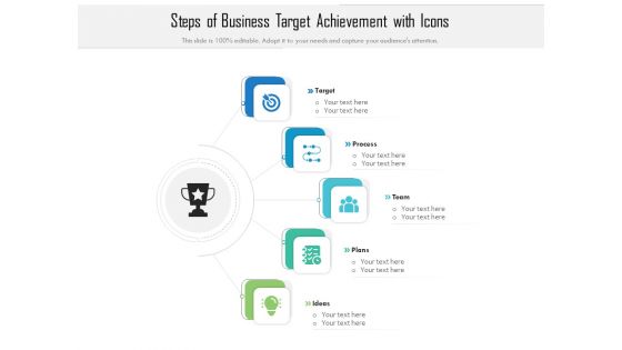 Steps Of Business Target Achievement With Icons Ppt PowerPoint Presentation Gallery Pictures PDF Steps Of Business Target Achievement With Icons Ppt PowerPoint Presentation Gallery Pictures PDF