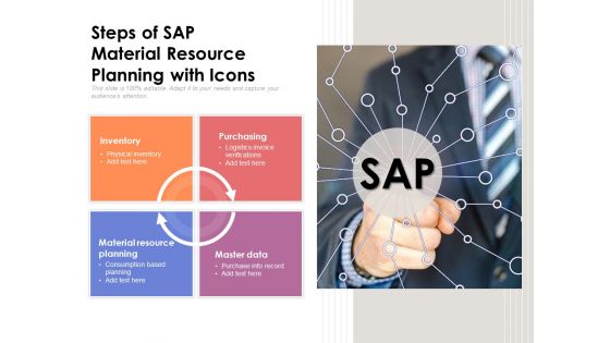 Steps Of SAP Material Resource Planning With Icons Ppt PowerPoint Presentation Slides Objects PDF