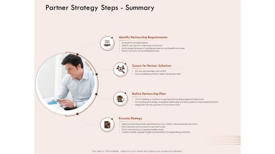 Steps Of Strategic Procurement Process Partner Strategy Steps Summary Ppt Show Guide PDF