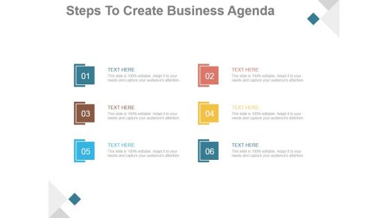 Steps To Create Business Agenda Ppt PowerPoint Presentation Information