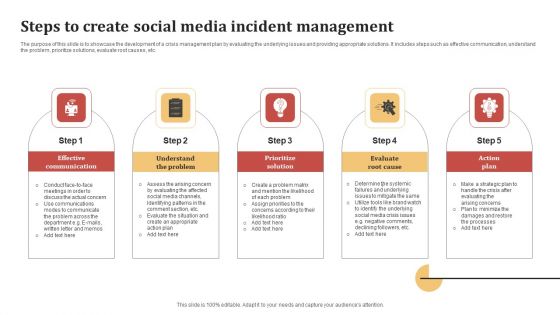 Steps To Create Social Media Incident Management Information PDF Steps To Create Social Media Incident Management Information PDF