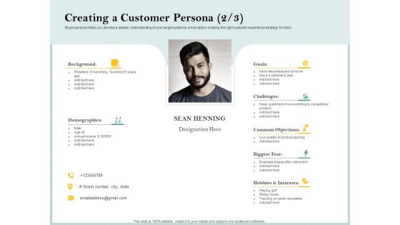 Steps To Create Ultimate Client Experience Creating A Customer Persona Common Download PDF