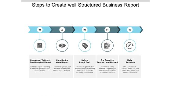 Steps To Create Well Structured Business Report Ppt PowerPoint Presentation Ideas Gridlines