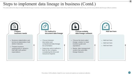 Steps To Implement Data Lineage In Business Deploying Data Lineage IT Download PDF