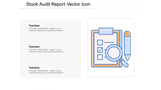 Stock Audit Report Vector Icon Ppt Powerpoint Presentation Styles Example Introduction