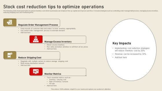 Stock Cost Reduction Tips To Optimize Operations Brochure PDF