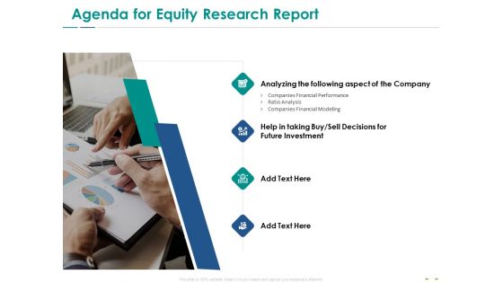 Stock Market Research Report Agenda For Equity Research Report Ppt PowerPoint Presentation Icon Themes PDF