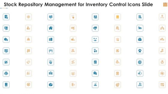 Stock Repository Management For Inventory Control Icons Slide Ppt Professional Microsoft PDF