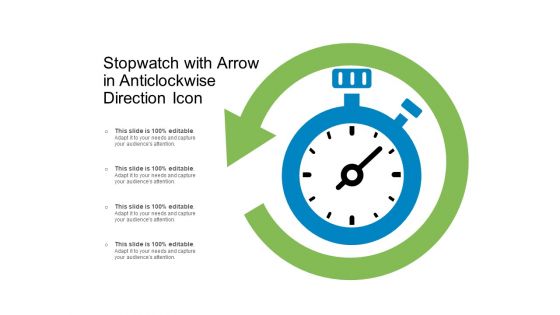 Stopwatch With Arrow In Anticlockwise Direction Icon Ppt PowerPoint Presentation Inspiration Slide PDF