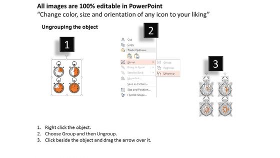 Stopwatch With Process Completion Chart Powerpoint Template