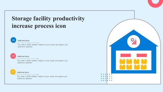 Storage Facility Productivity Increase Process Icon Download PDF