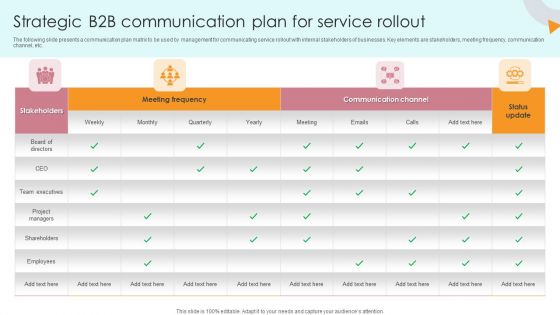 Strategic B2B Communication Plan For Service Rollout Clipart PDF Strategic B2B Communication Plan For Service Rollout Clipart PDF