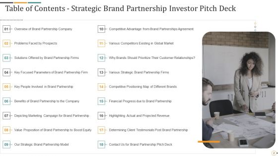 Strategic Brand Partnership Investor Pitch Deck Ppt PowerPoint Presentation Complete Deck With Slides