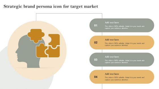Strategic Brand Persona Icon For Target Market Diagrams PDF