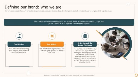 Strategic Brand Playbook Defining Our Brand Who We Are Pictures PDF