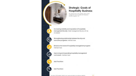 Strategic Goals Of Hospitality Business One Pager Sample Example Document Strategic Goals Of Hospitality Business One Pager Sample Example Document