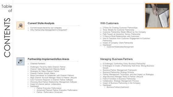 Strategic Partnership Management Plan Contents Pictures PDF