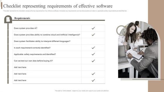 Strategic Plan For Enterprise Checklist Representing Requirements Of Effective Software Designs PDF