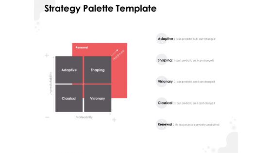 Strategic Planning Model Strategy Palette Template Ppt Summary Objects PDF