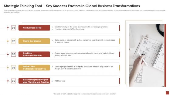 Strategical And Tactical Planning Strategic Thinking Tool Key Success Factors In Global Business Graphics PDF