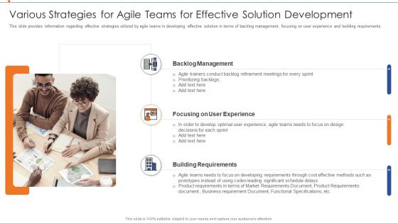 Strategies For Improving Product Discovery Various Strategies For Agile Teams For Effective Solution Summary PDF