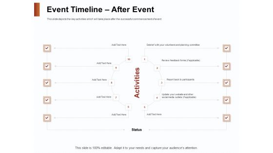 Strategies For Organizing Events Event Timeline After Event Ppt File Ideas PDF