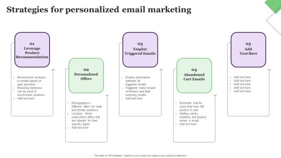 Strategies For Personalized Email Marketing Icons PDF