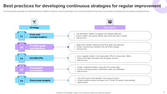Strategies For Regular Improvement Ppt PowerPoint Presentation Complete Deck With Slides