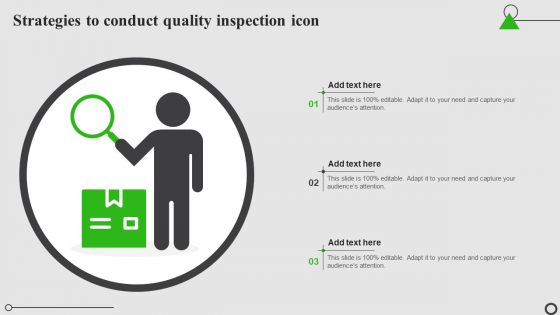 Strategies To Conduct Quality Inspection Icon Portrait PDF