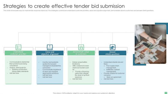 Strategies To Create Effective Tender Bid Submission Template PDF