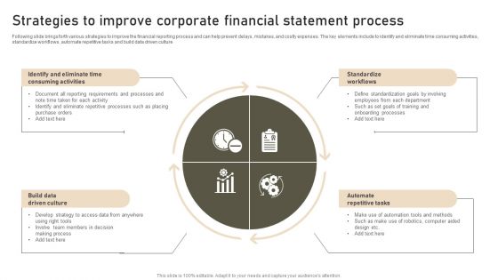 Strategies To Improve Corporate Financial Statement Process Background PDF Strategies To Improve Corporate Financial Statement Process Background PDF