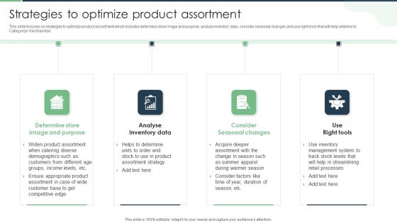 Strategies To Optimize Product Assortment Sample PDF