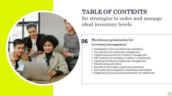 Strategies To Order And Manage Ideal Inventory Levels Ppt PowerPoint Presentation Complete Deck With Slides