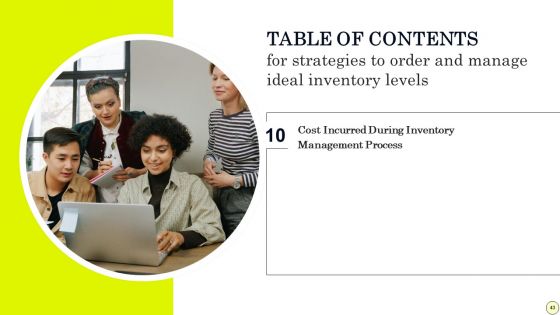 Strategies To Order And Manage Ideal Inventory Levels Ppt PowerPoint Presentation Complete Deck With Slides
