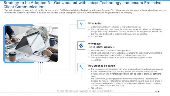 Strategy To Be Adopted 3 Get Updated With Latest Technology And Ensure Proactive Client Communication Structure PDF