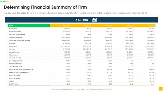 Strawman Proposal For Enterprise Critical Thinking Determining Financial Summary Of Firm Graphics PDF
