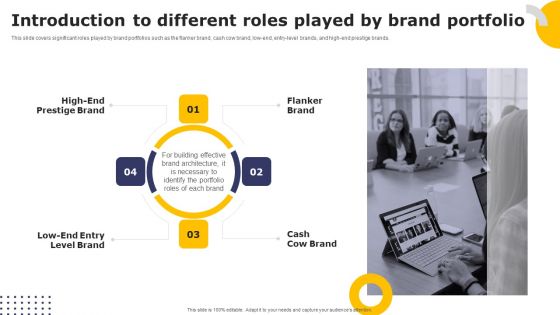 Streamlining Brand Portfolio Technique Introduction To Different Roles Played By Brand Portfolio Guidelines PDF