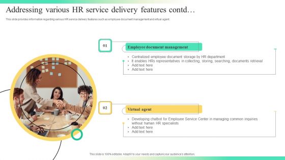 Streamlining Human Resources Service Delivery Addressing Various HR Service Delivery Features Diagrams PDF