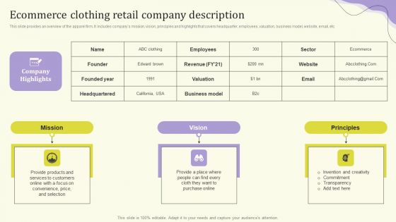 Streamlining Operations Through Clothing Business Strategy Ecommerce Clothing Retail Download PDF