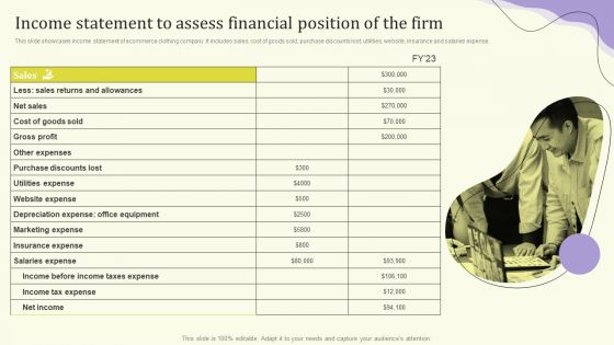 Streamlining Operations Through Clothing Business Strategy Income Statement To Assess Financial Infographics PDF
