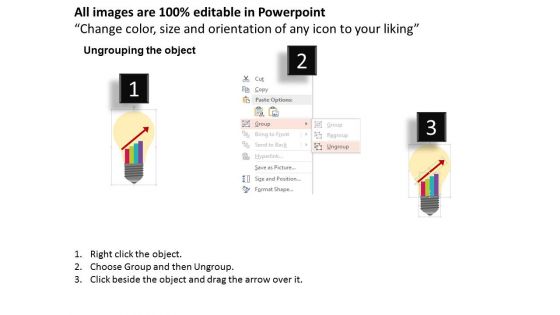 Success Graph On Light Bulb Powerpoint Templates