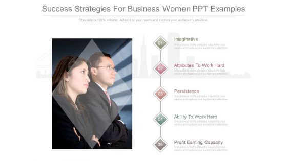 Success Strategies For Business Women Ppt Examples