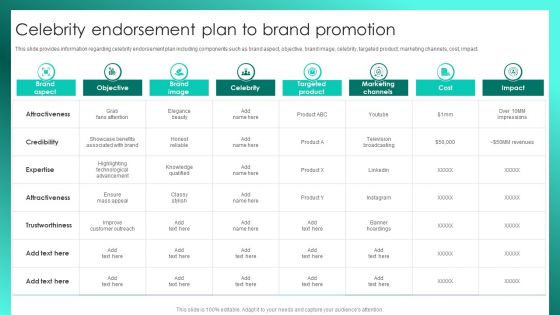 Successful Brand Management Celebrity Endorsement Plan To Brand Promotion Designs PDF