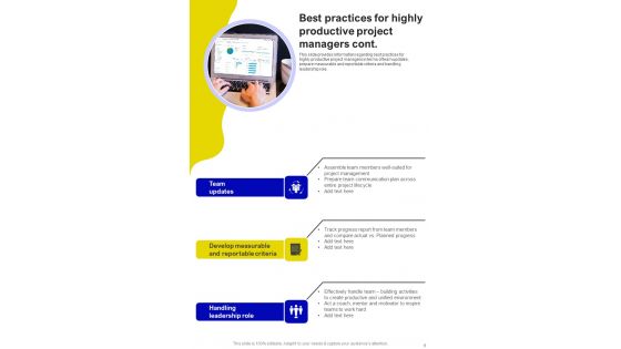 Successful Handling Of Project By Managers Template
