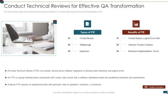 Successful Quality Assurance Transition Techniques To Enhance Product Quality Conduct Technical Reviews Rules PDF