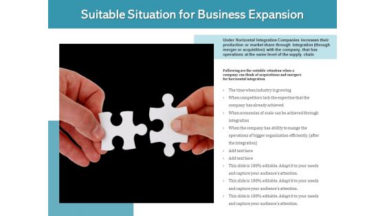 Suitable Situation For Business Expansion Ppt PowerPoint Presentation File Example Introduction PDF